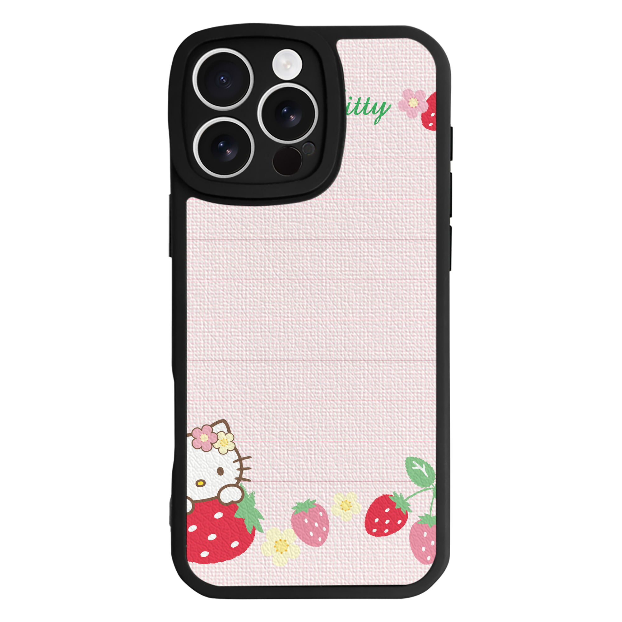（画像用） Hello Kitty ハローキティ 【iPhone 16シリーズ対応】シリコンスマホケース（レザー調） 材質：シリコン